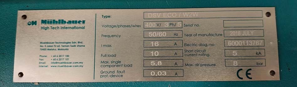 Photo Used MUEHLBAUER DS Variation Eco W2W For Sale