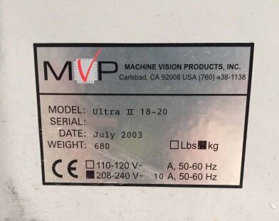 MVP / MACHINE VISION PRODUCTS 1820 Ultra II #9169576