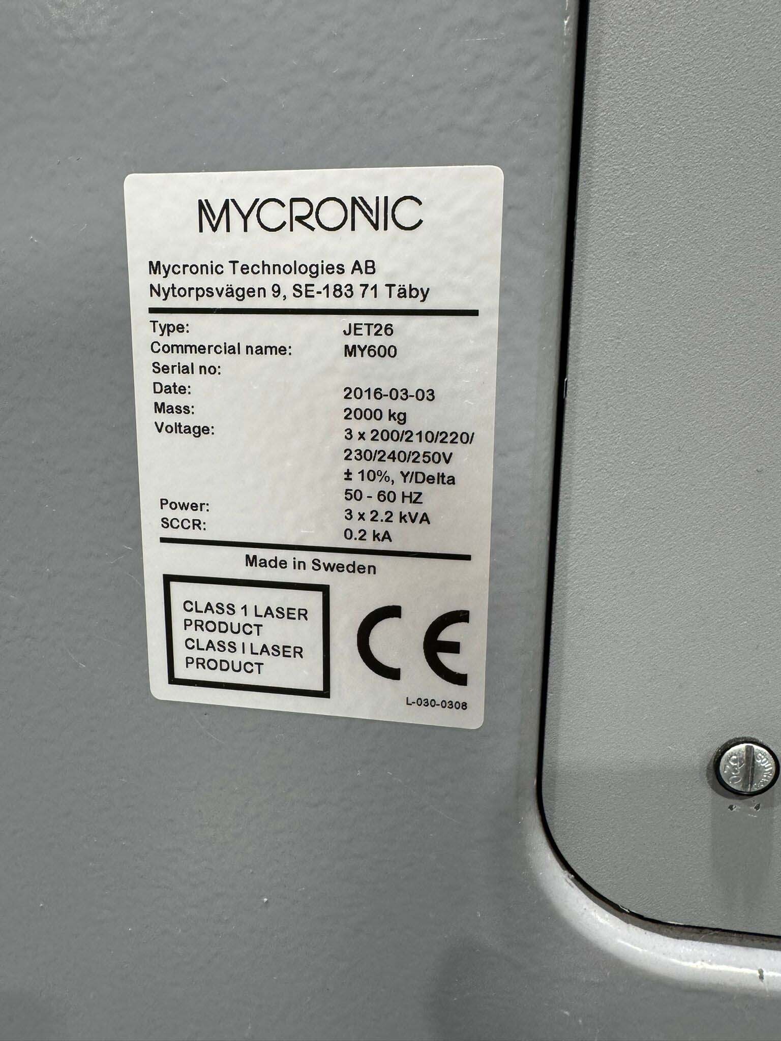 フォト（写真） 使用される MYDATA / MYCRONIC MY 600 販売のために