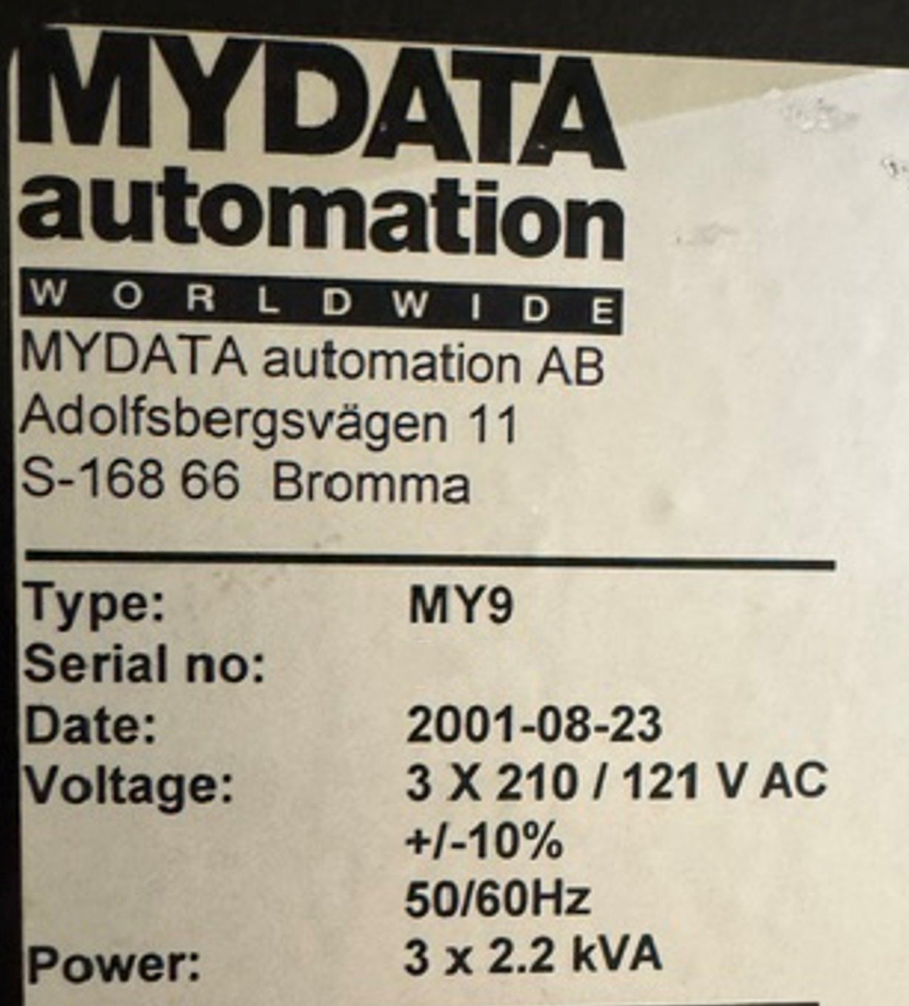 圖為 已使用的 MYDATA MY 9 待售
