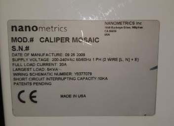 圖為 已使用的 NANOMETRICS Caliper Mosaic 待售