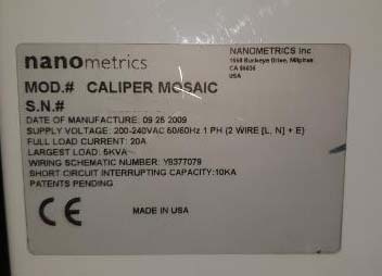 사진 사용됨 NANOMETRICS Caliper Mosaic 판매용