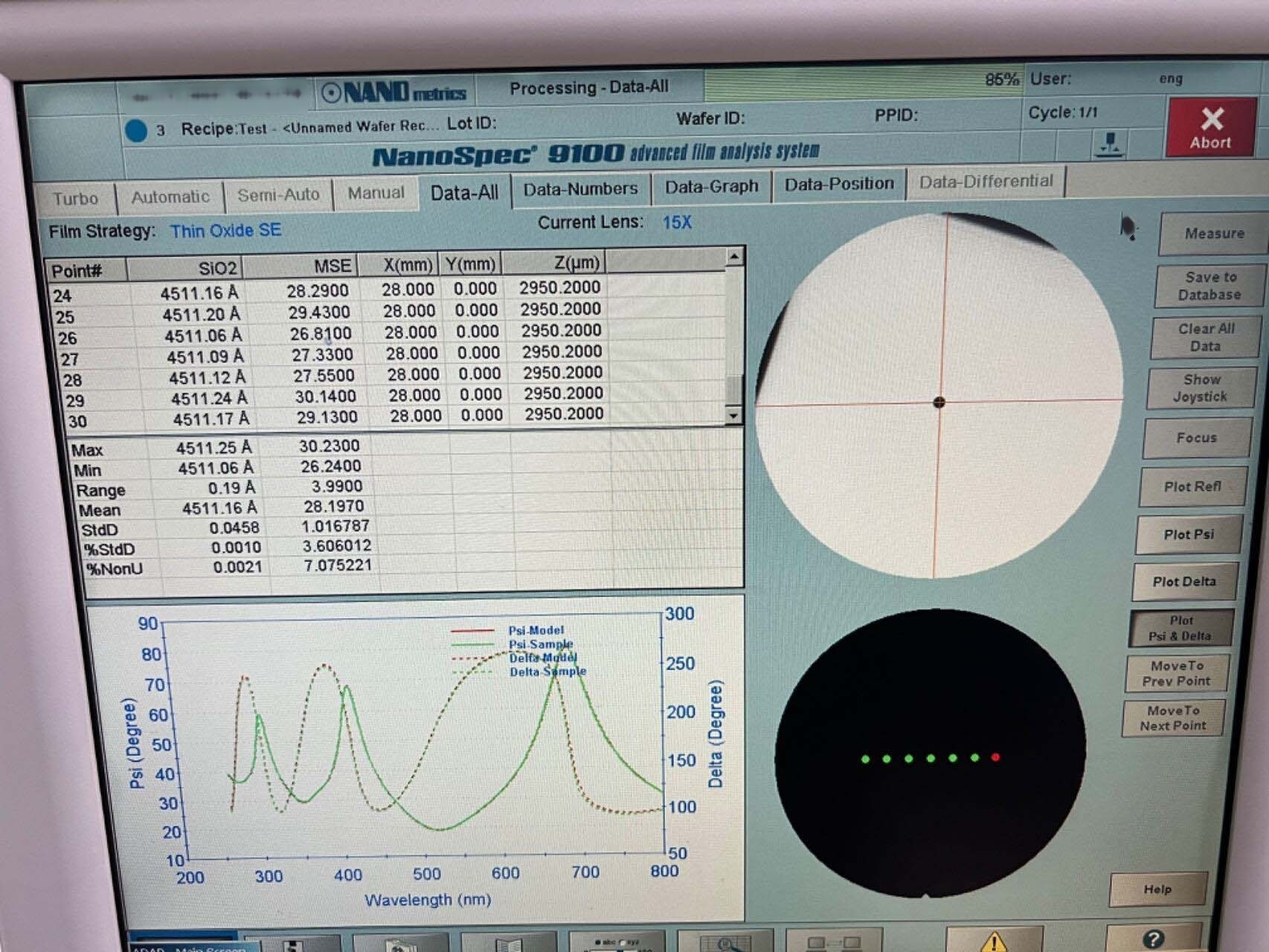 フォト（写真） 使用される NANOMETRICS NanoSpec 9100 販売のために