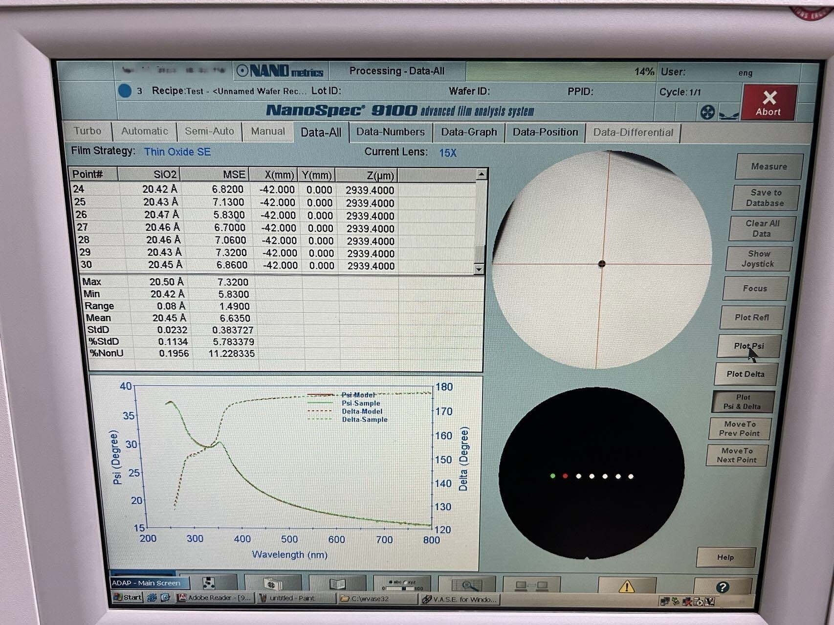 フォト（写真） 使用される NANOMETRICS NanoSpec 9100 販売のために