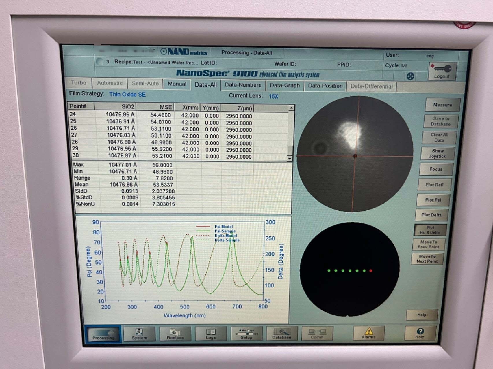フォト（写真） 使用される NANOMETRICS NanoSpec 9100 販売のために