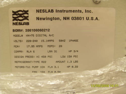 Photo Used NESLAB HX-75 For Sale