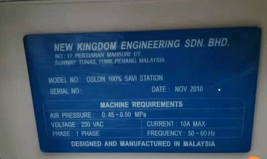 Photo Used NEW KINGDOM ENGINEERING OSLON For Sale