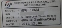 图为 已使用的 NEW POWER PLASMA / NPP NPG-10KM 待售