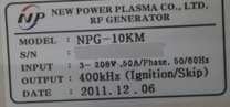 图为 已使用的 NEW POWER PLASMA / NPP NPG-10KM 待售