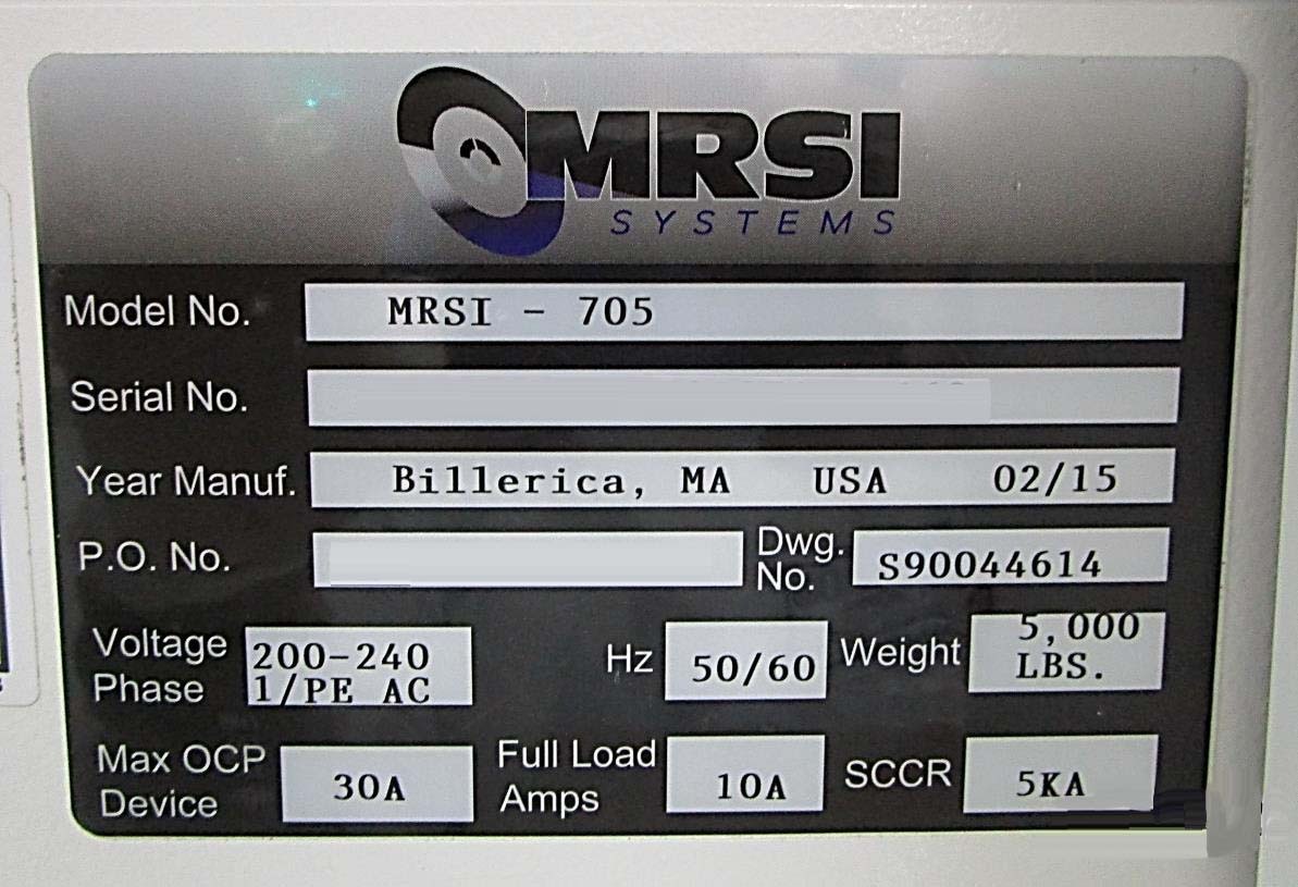 圖為 已使用的 NEWPORT MRSI 705 待售