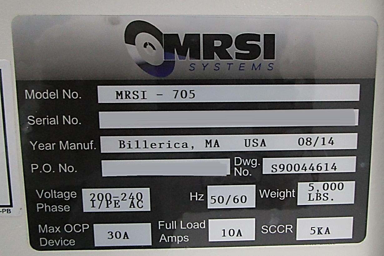 圖為 已使用的 NEWPORT MRSI 705 待售