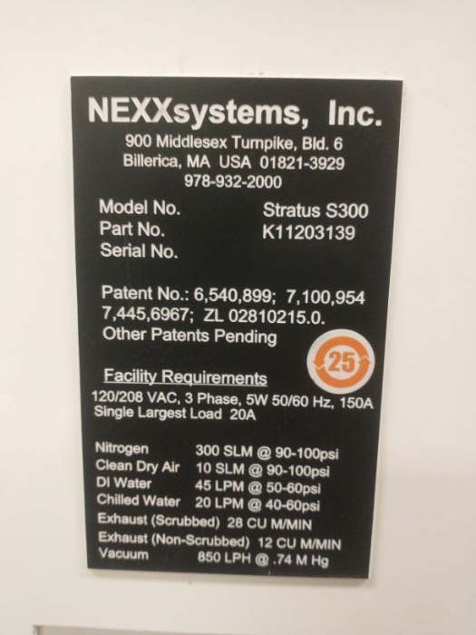 Photo Used NEXX SYSTEMS Stratus S300 For Sale