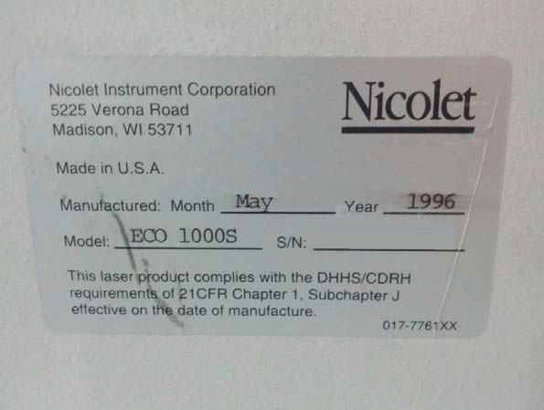 사진 사용됨 NICOLET ECO-1000S 판매용
