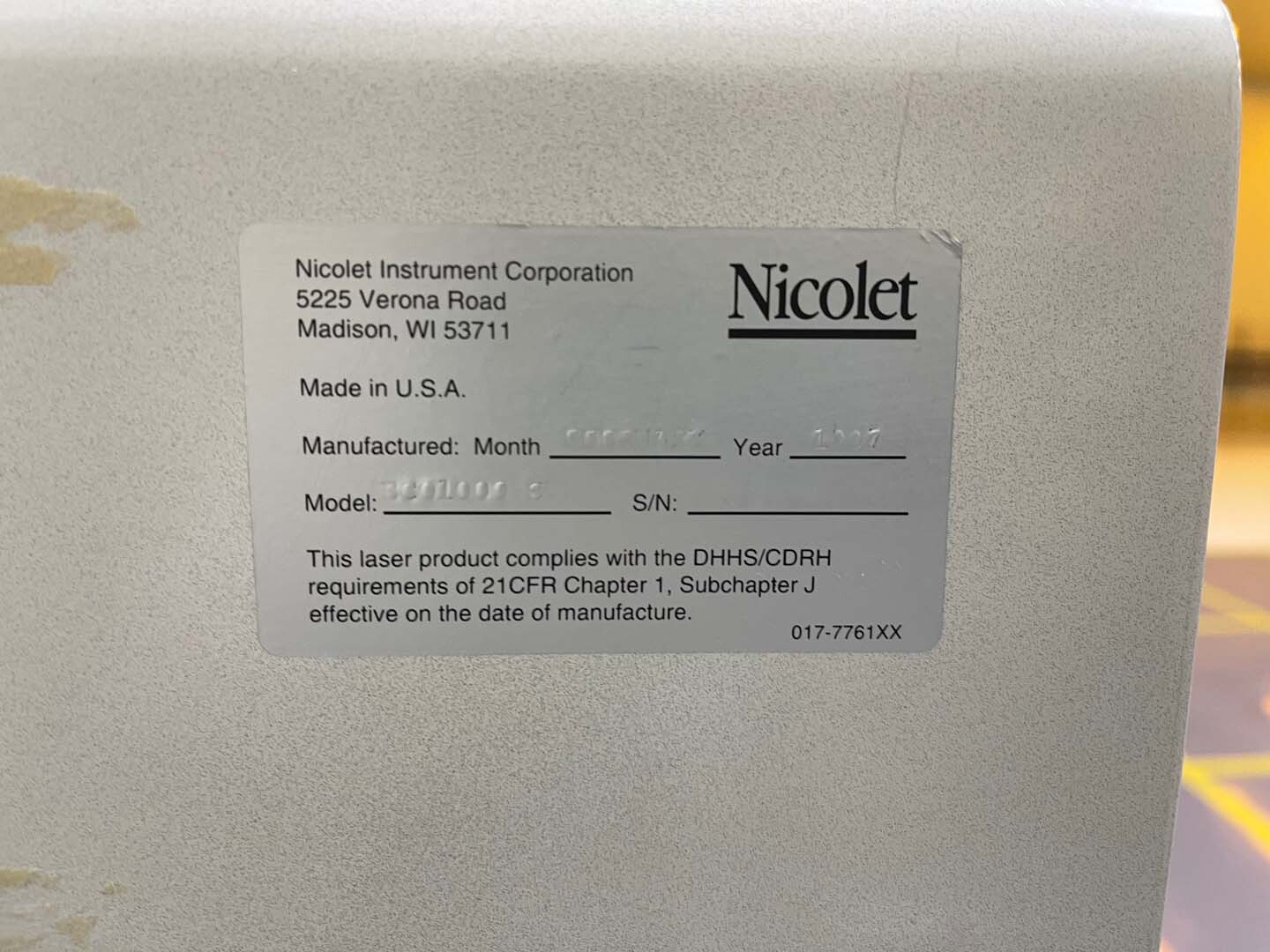 图为 已使用的 THERMO FISHER / NICOLET ECO 1000S 待售