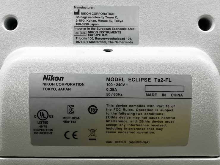 圖為 已使用的 NIKON Eclipse TS2-FL 待售