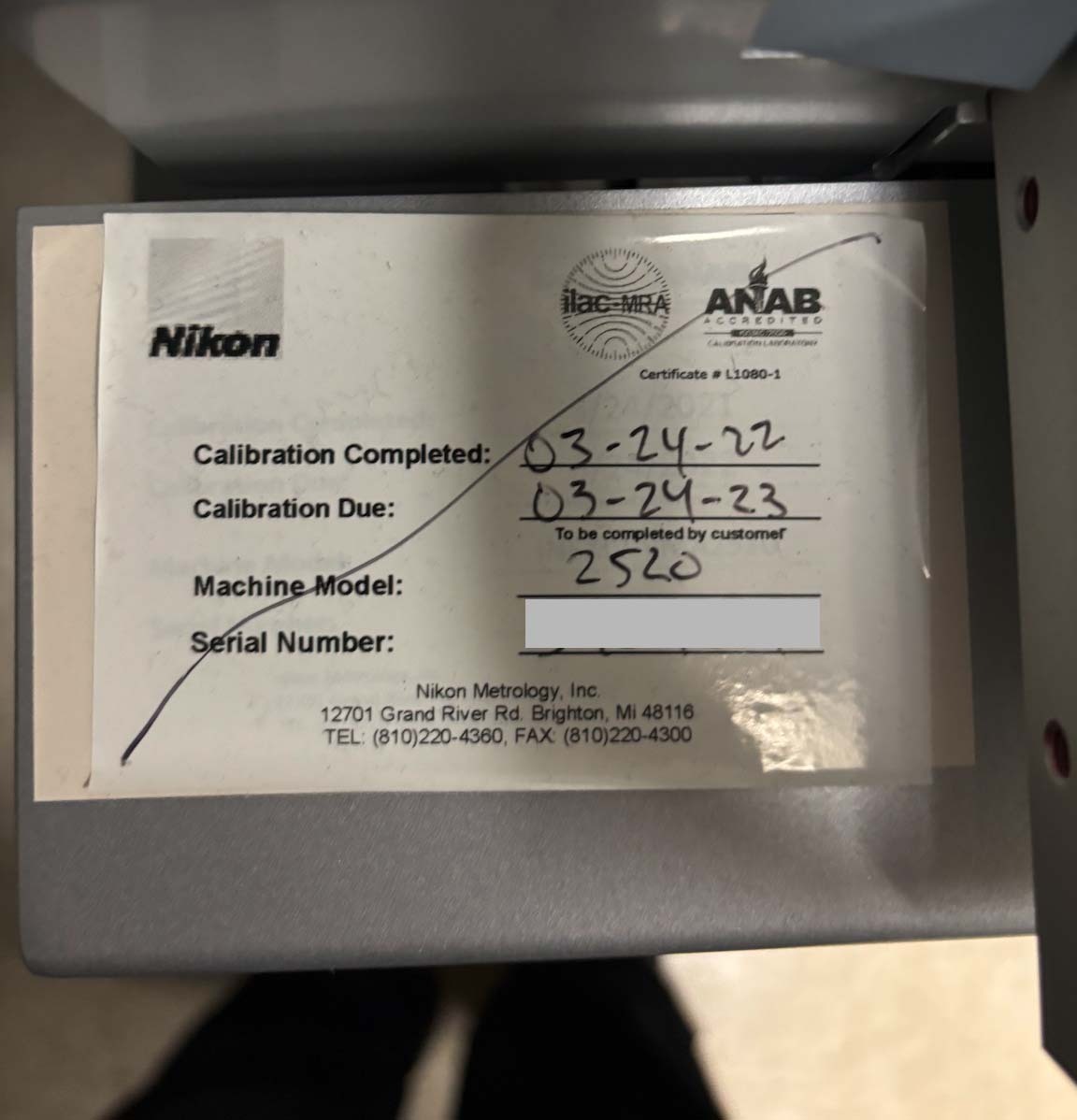 Photo Used NIKON iNEXIV VMA-2520 For Sale