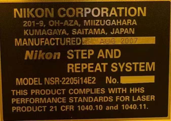 Photo Used NIKON NSR 2205 i14E2 For Sale