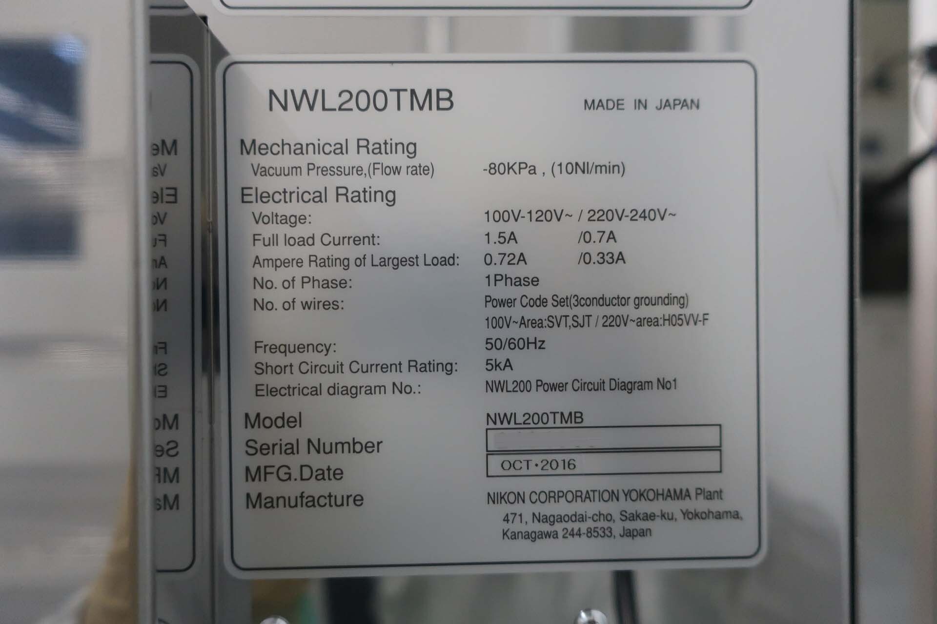 Photo Utilisé NIKON NWL 200 TMB À vendre