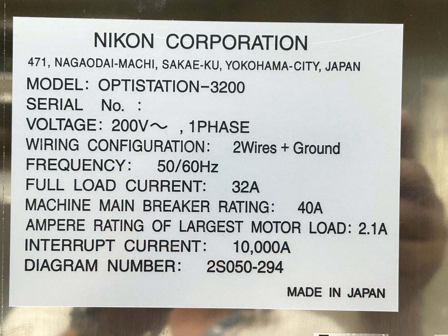 图为 已使用的 NIKON Optistation 3200 待售