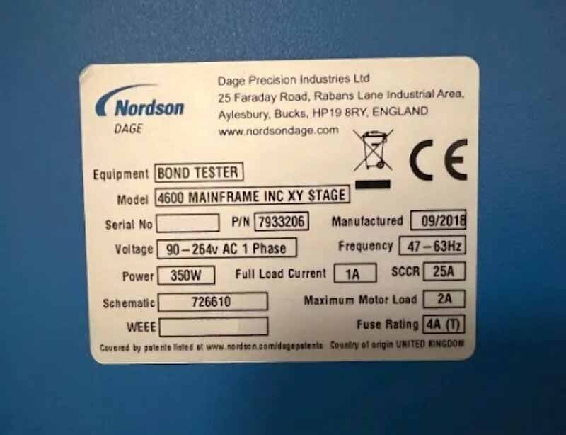 圖為 已使用的 NORDSON / DAGE 4600 待售