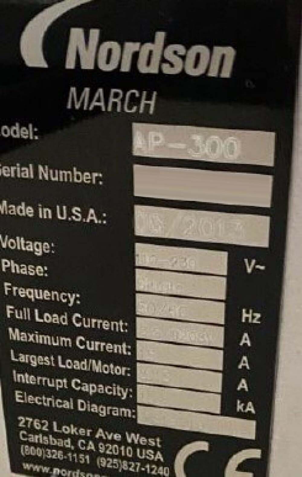 图为 已使用的 NORDSON MARCH AP-300 待售