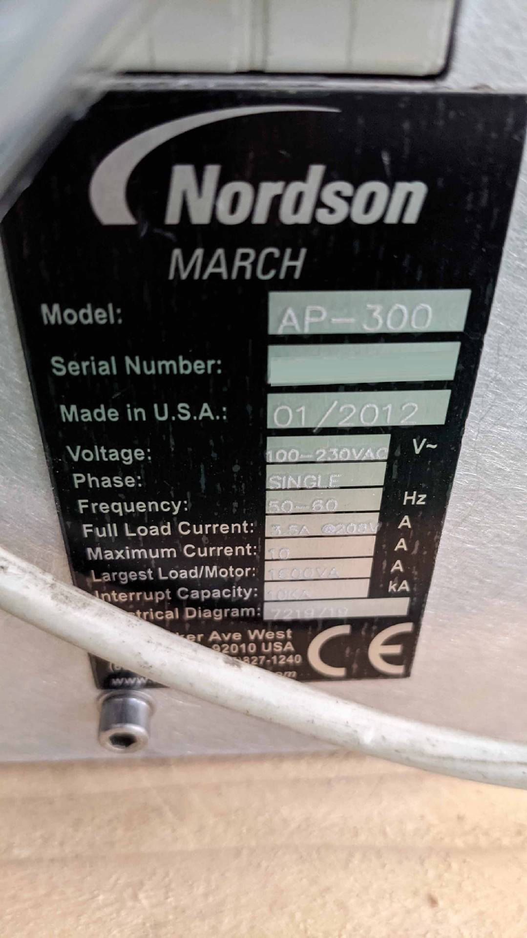 图为 已使用的 NORDSON MARCH AP-300 待售