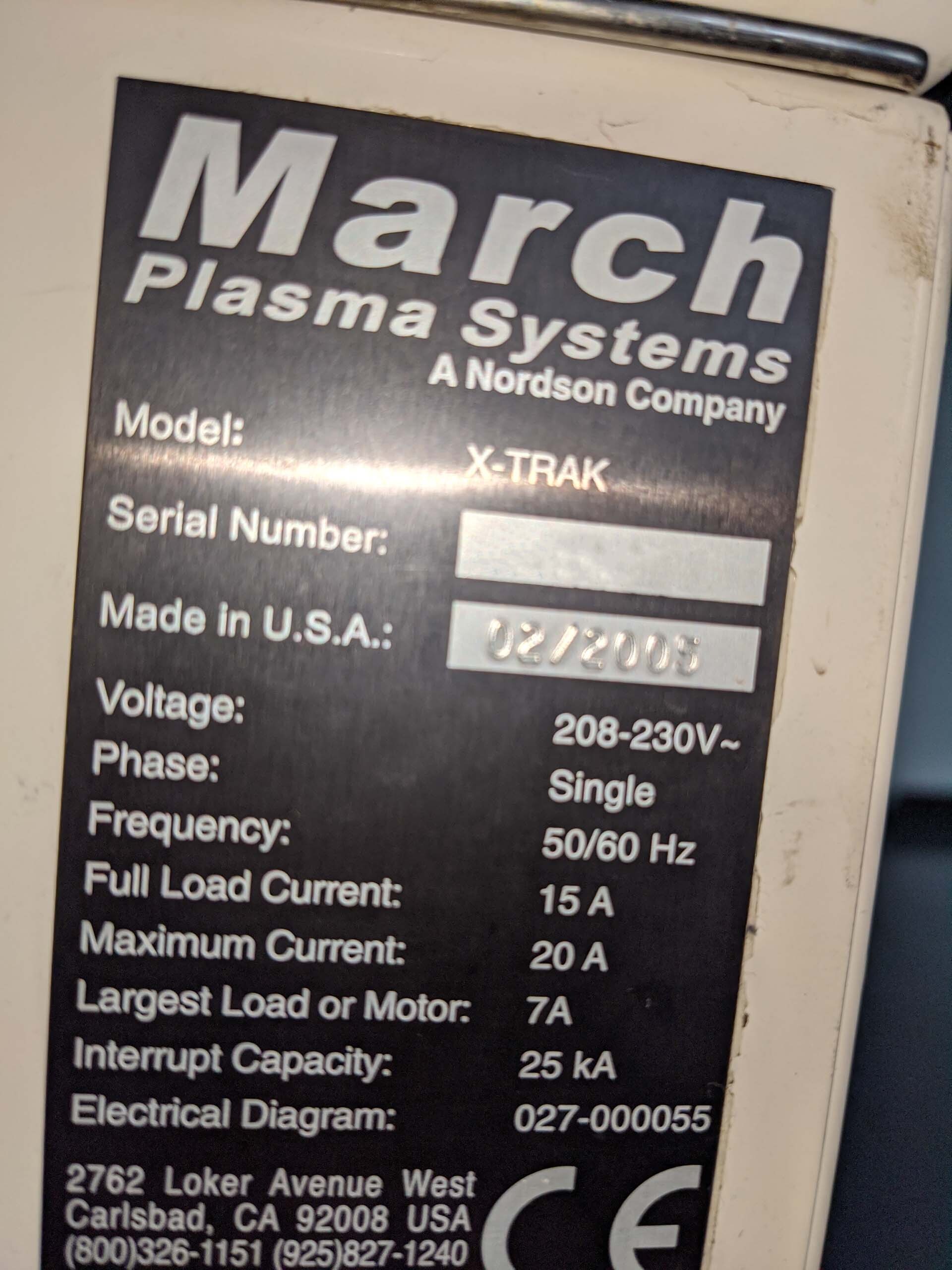 Photo Used NORDSON MARCH X-TRAK For Sale