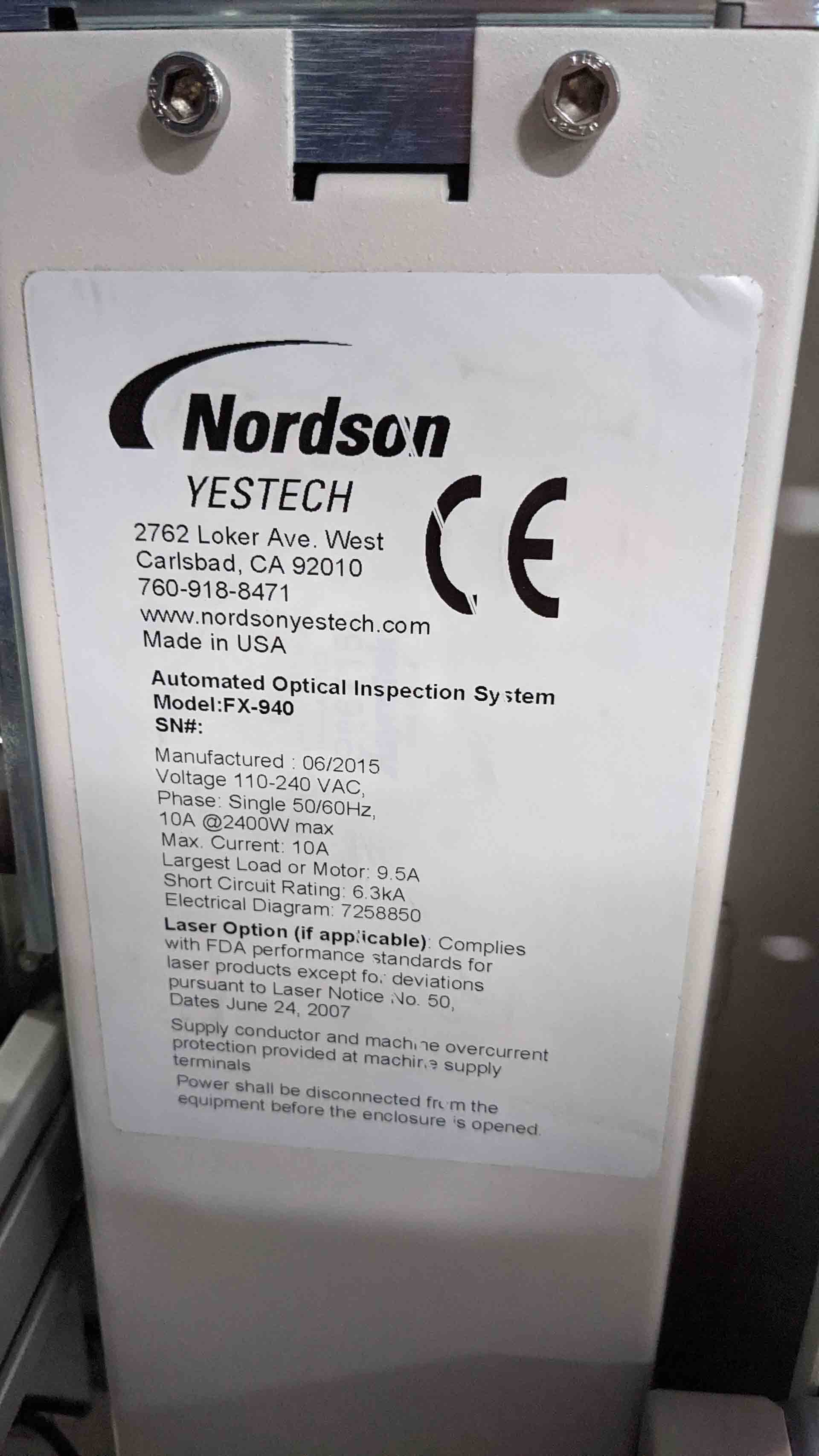 Photo Utilisé NORDSON / YESTECH FX-940 À vendre