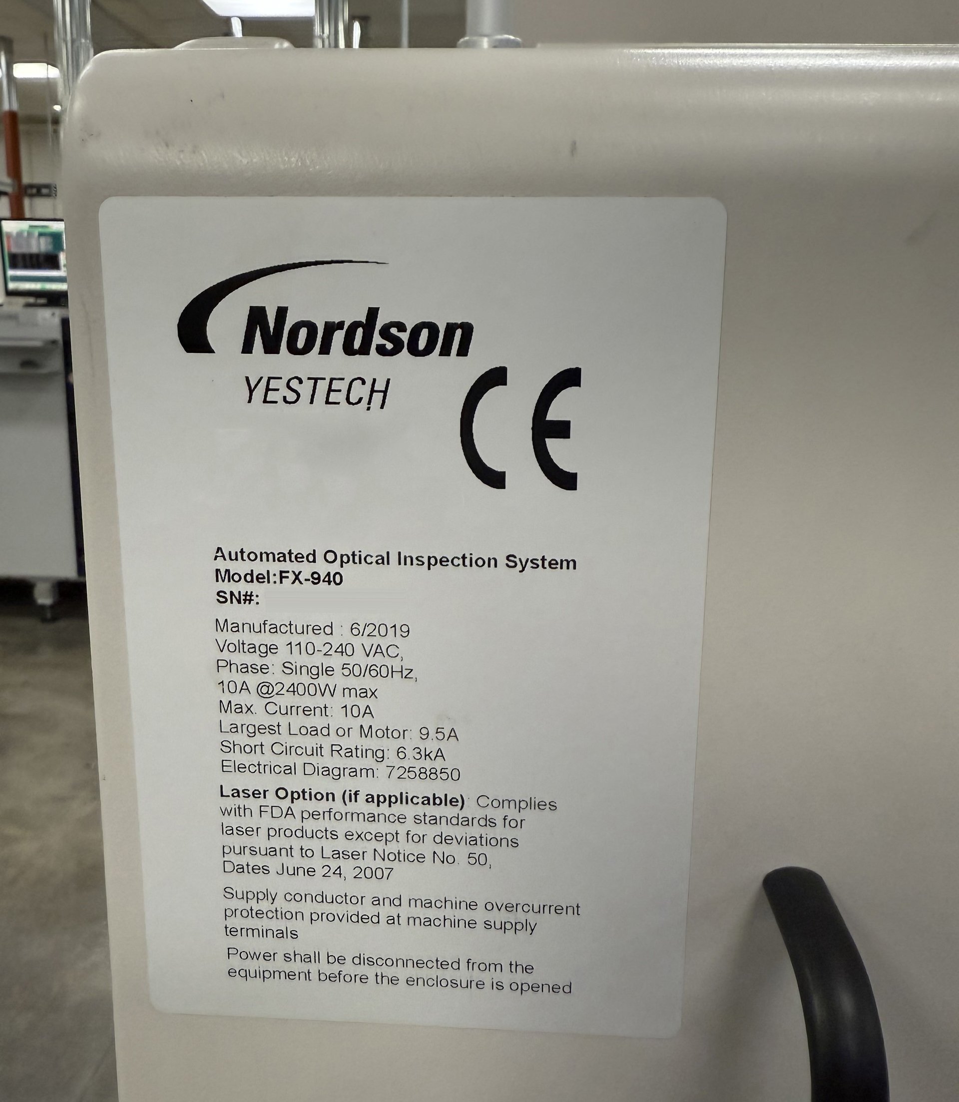 图为 已使用的 NORDSON / YESTECH FX-940 待售