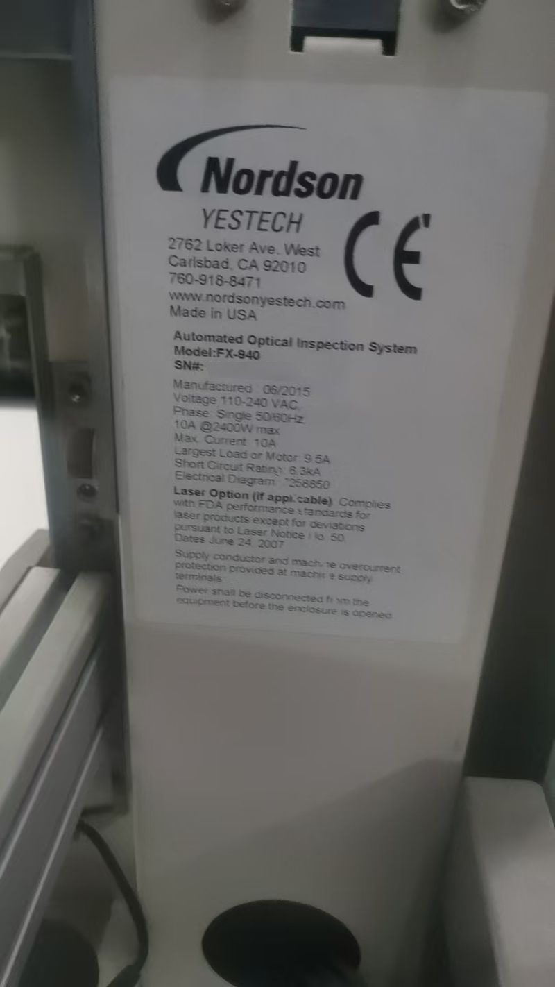 图为 已使用的 NORDSON / YESTECH FX-940 待售