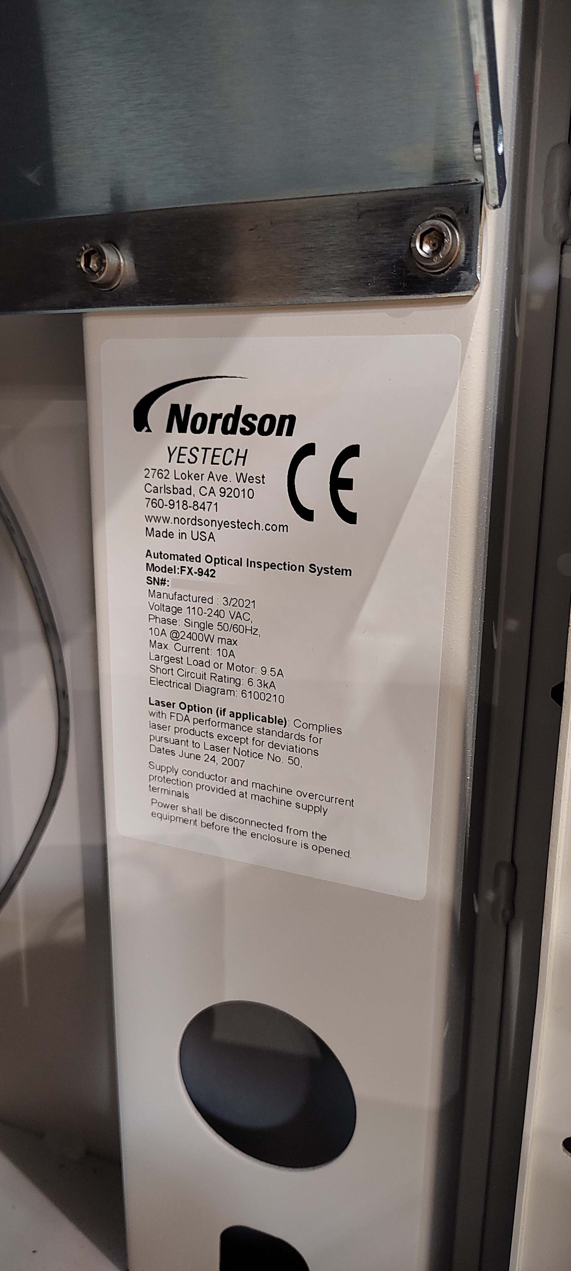 フォト（写真） 使用される NORDSON / YESTECH FX-942 販売のために