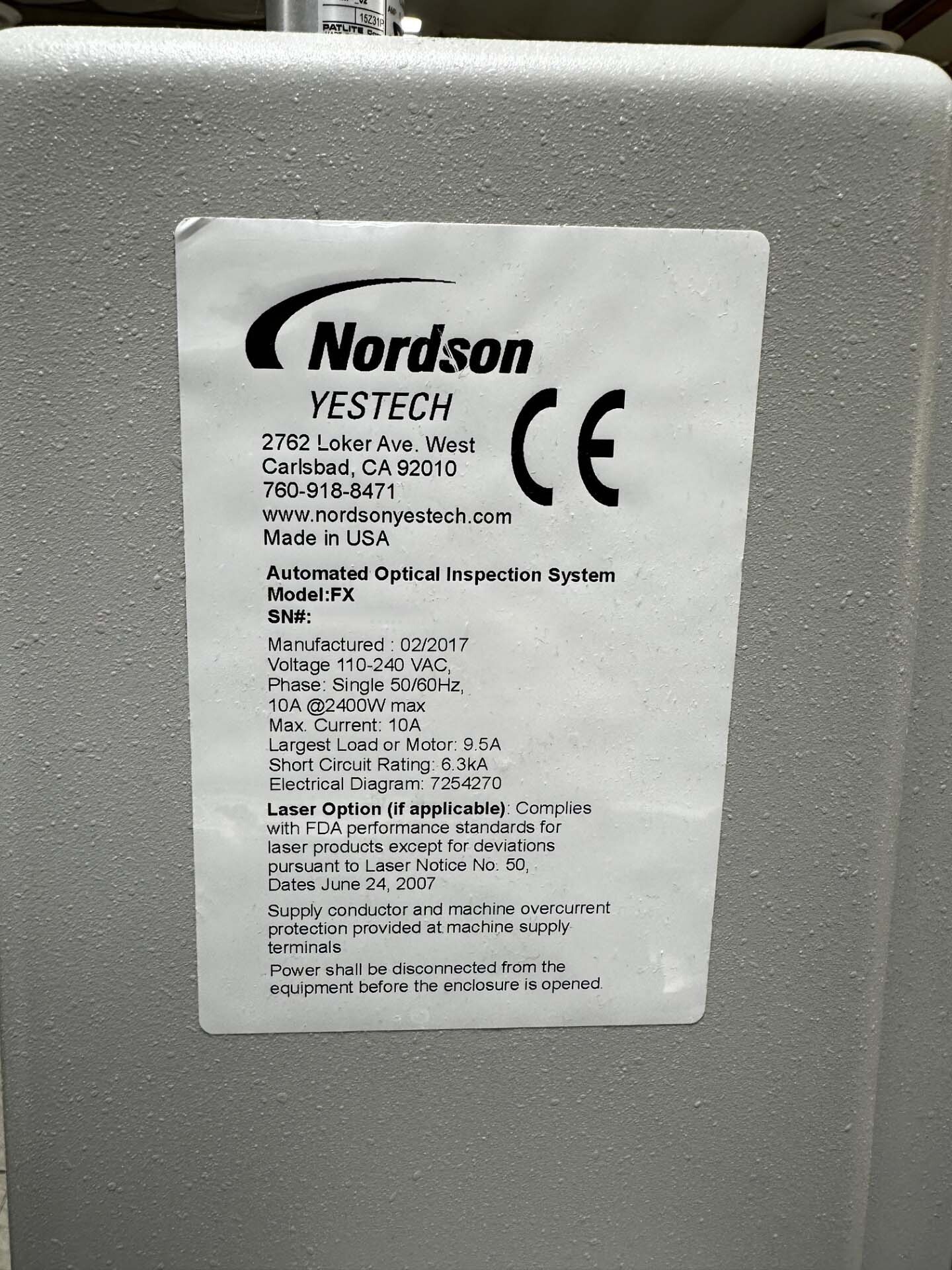 圖為 已使用的 NORDSON / YESTECH FX 待售