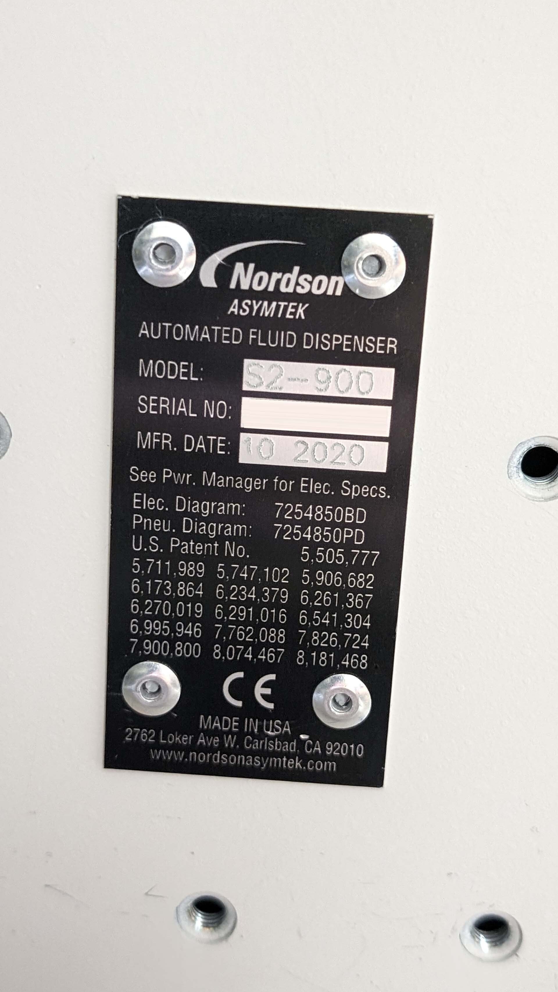 Photo Used NORDSON S2-900 For Sale