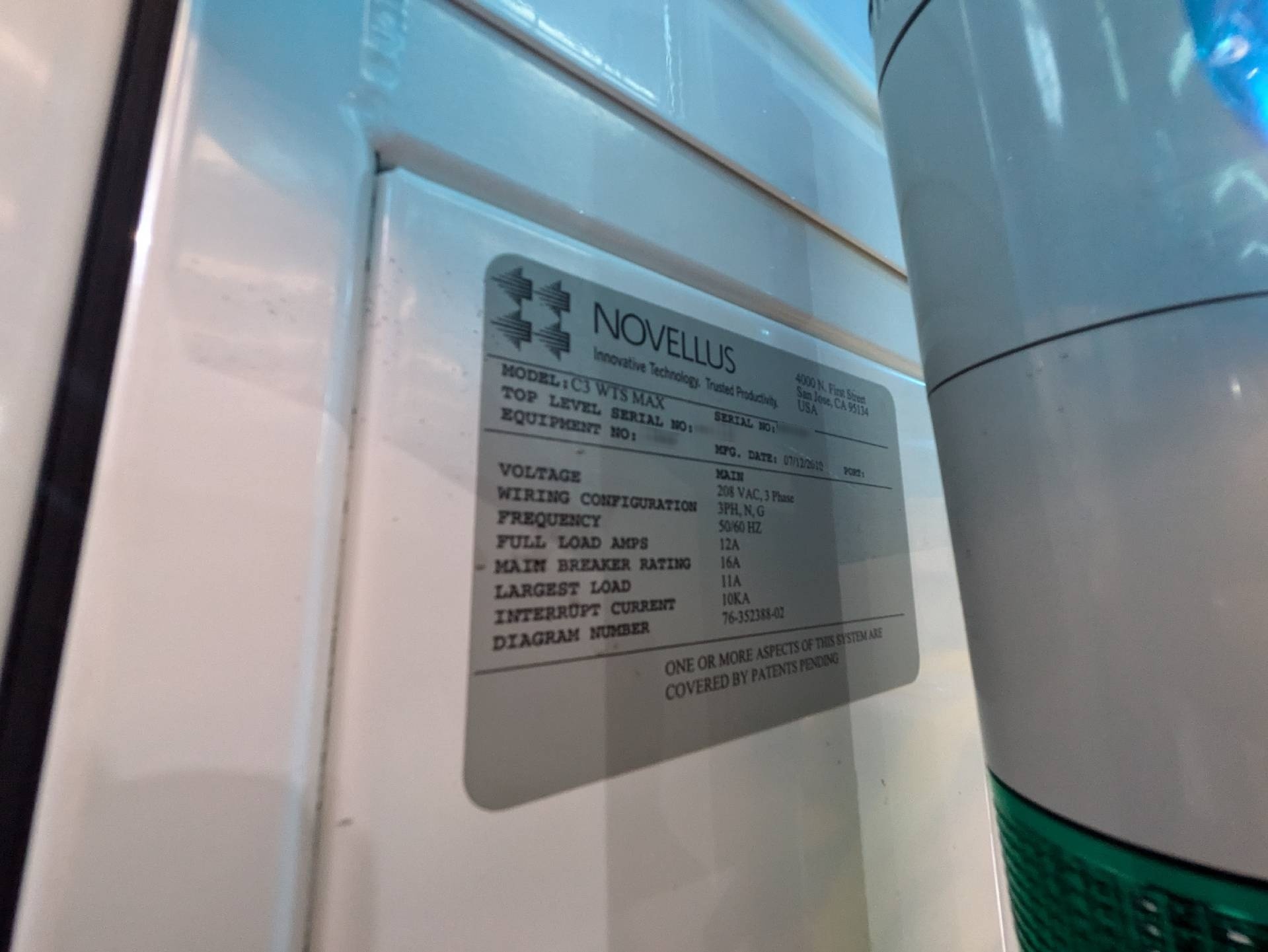 フォト（写真） 使用される NOVELLUS C3 WTS MAX 販売のために