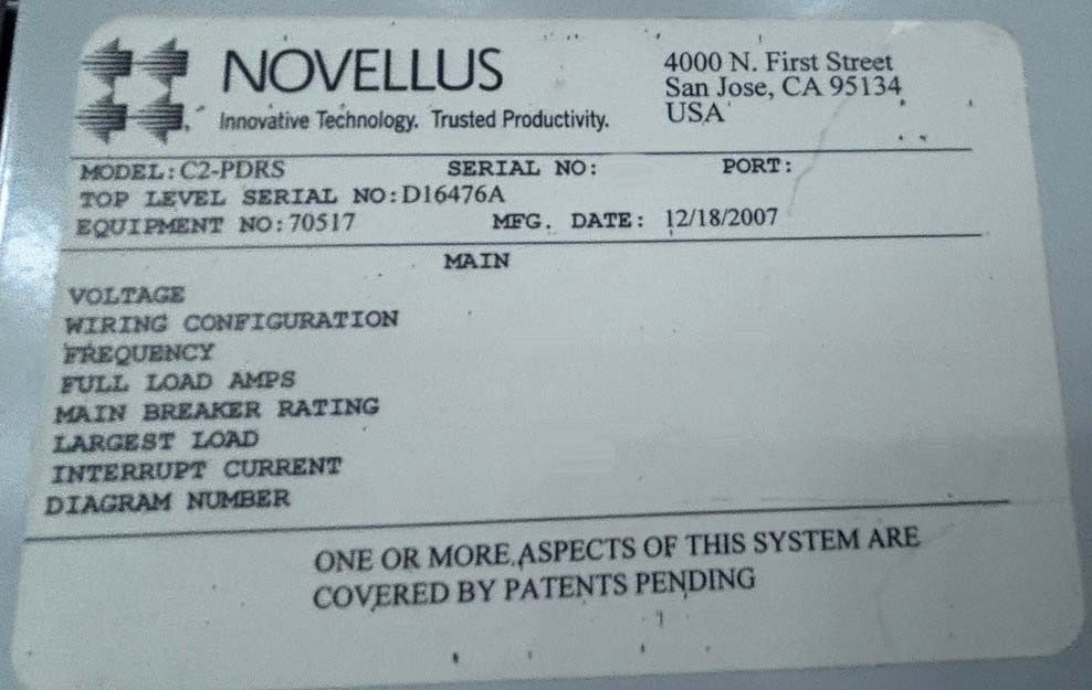 图为 已使用的 NOVELLUS CONCEPT 2 Sequel Express 待售