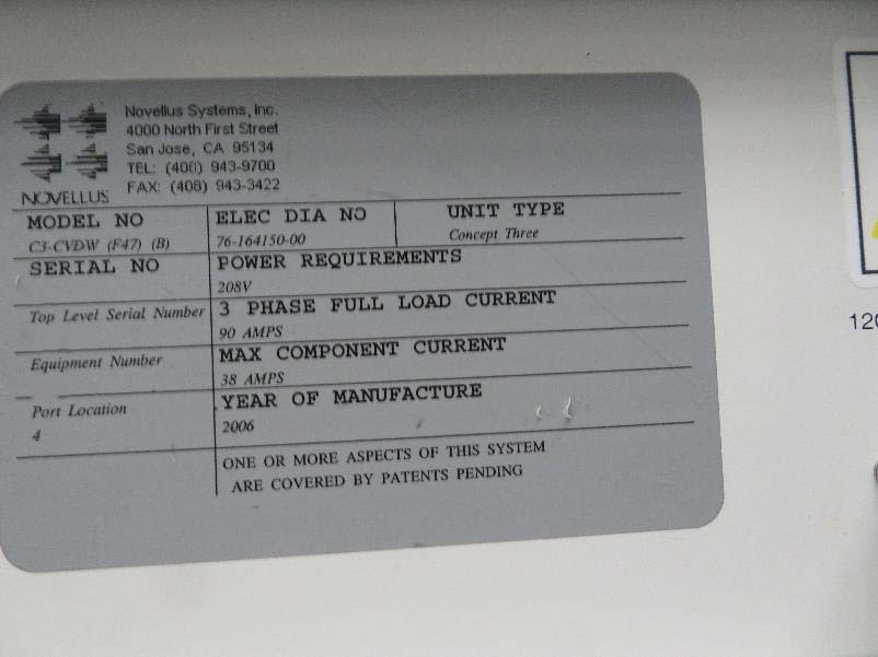 Photo Used NOVELLUS Concept 3 Altus For Sale
