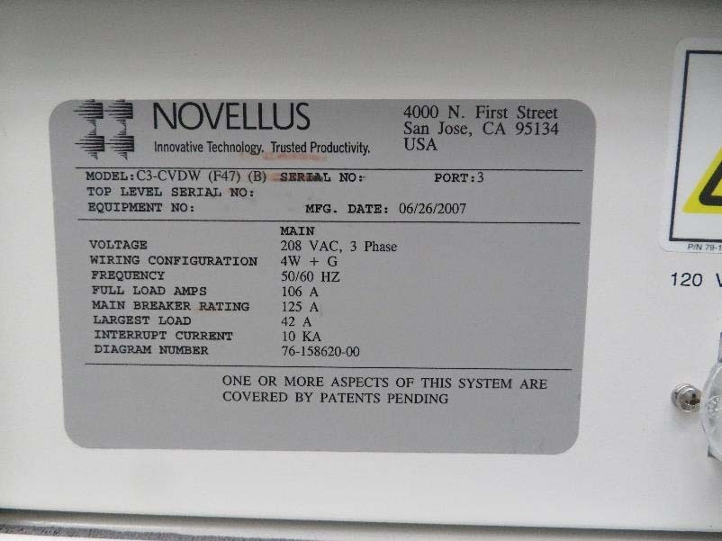 사진 사용됨 NOVELLUS Concept 3 Altus 판매용