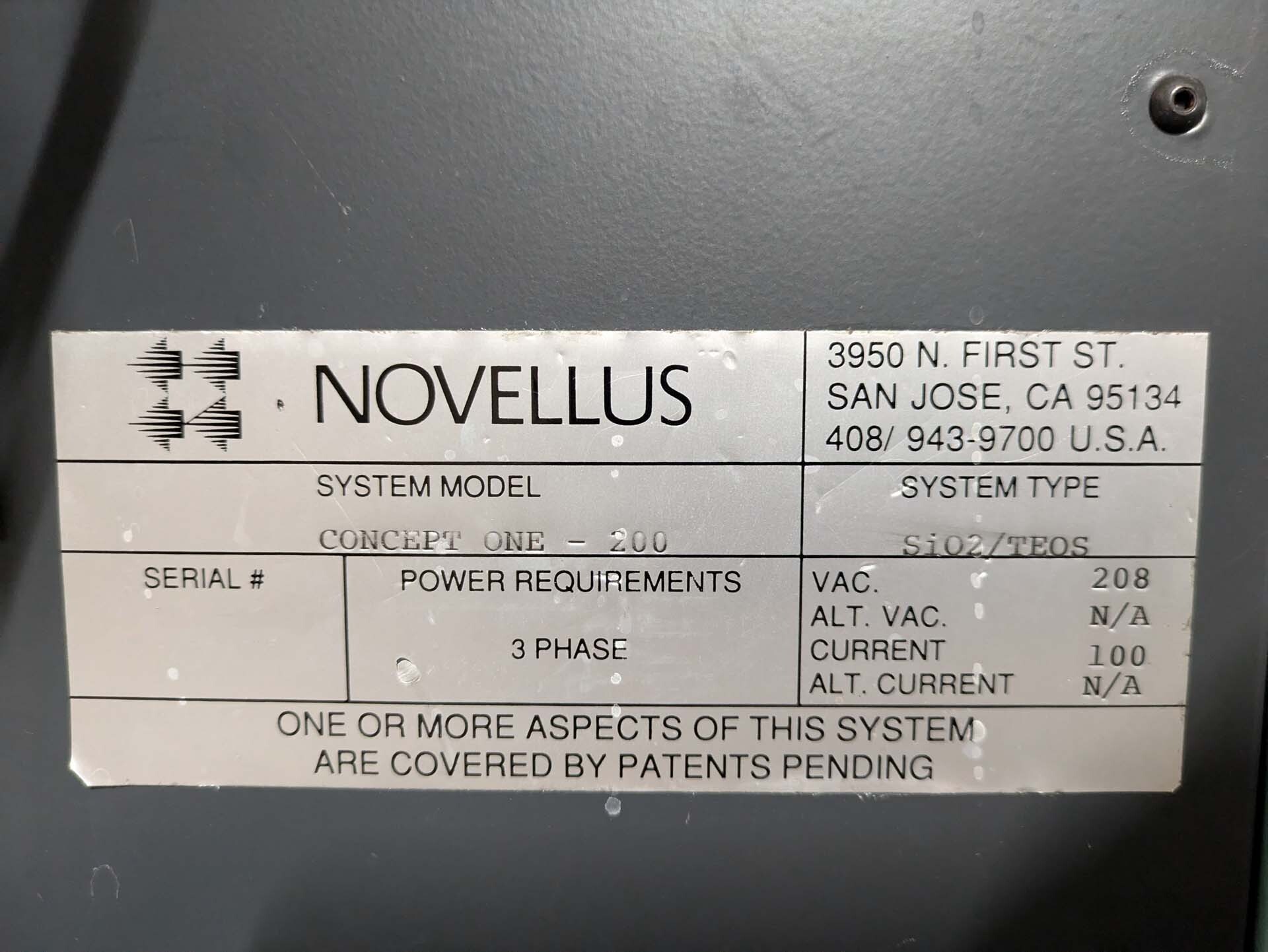 图为 已使用的 NOVELLUS CONCEPT One-200 待售
