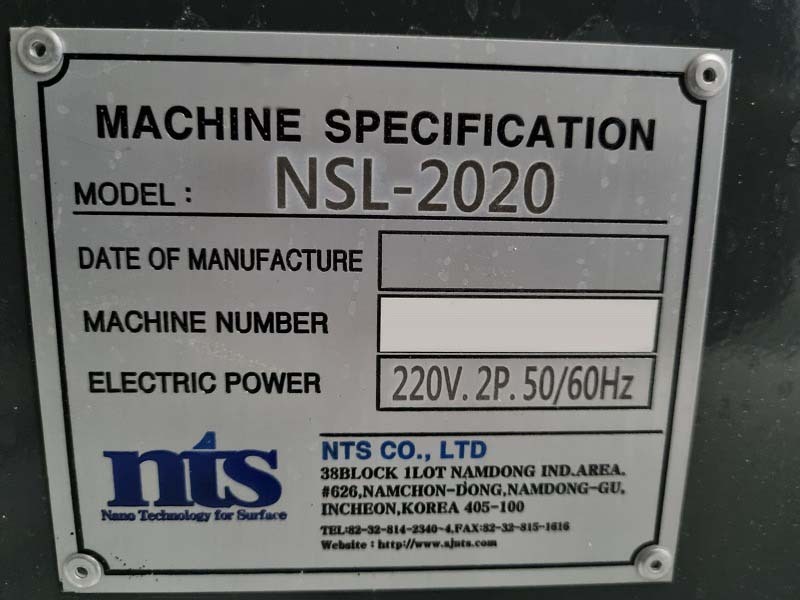 NTS NSL-2020 Photo Used NTS NSL-2020 For Sale
