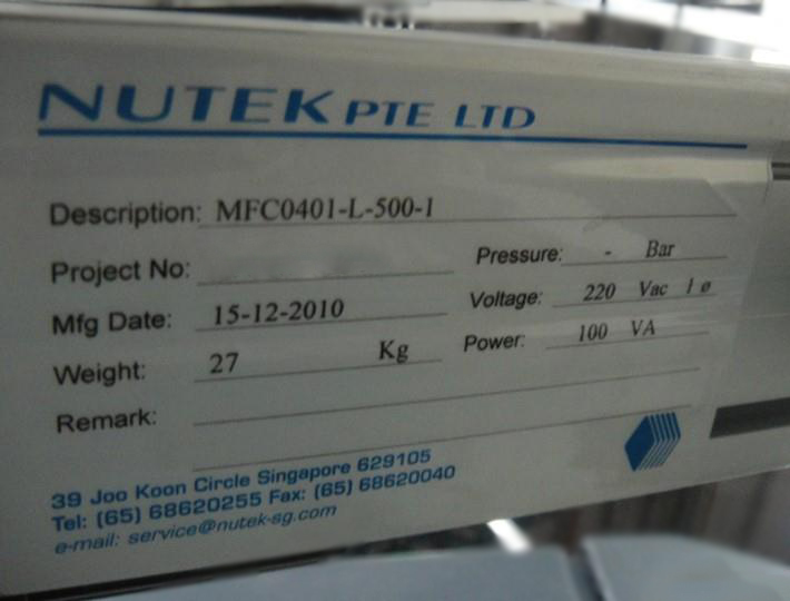 图为 已使用的 NUTEK MFC0401-L-500-1 待售