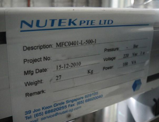 フォト（写真） 使用される NUTEK MFC0401-L-500-1 販売のために