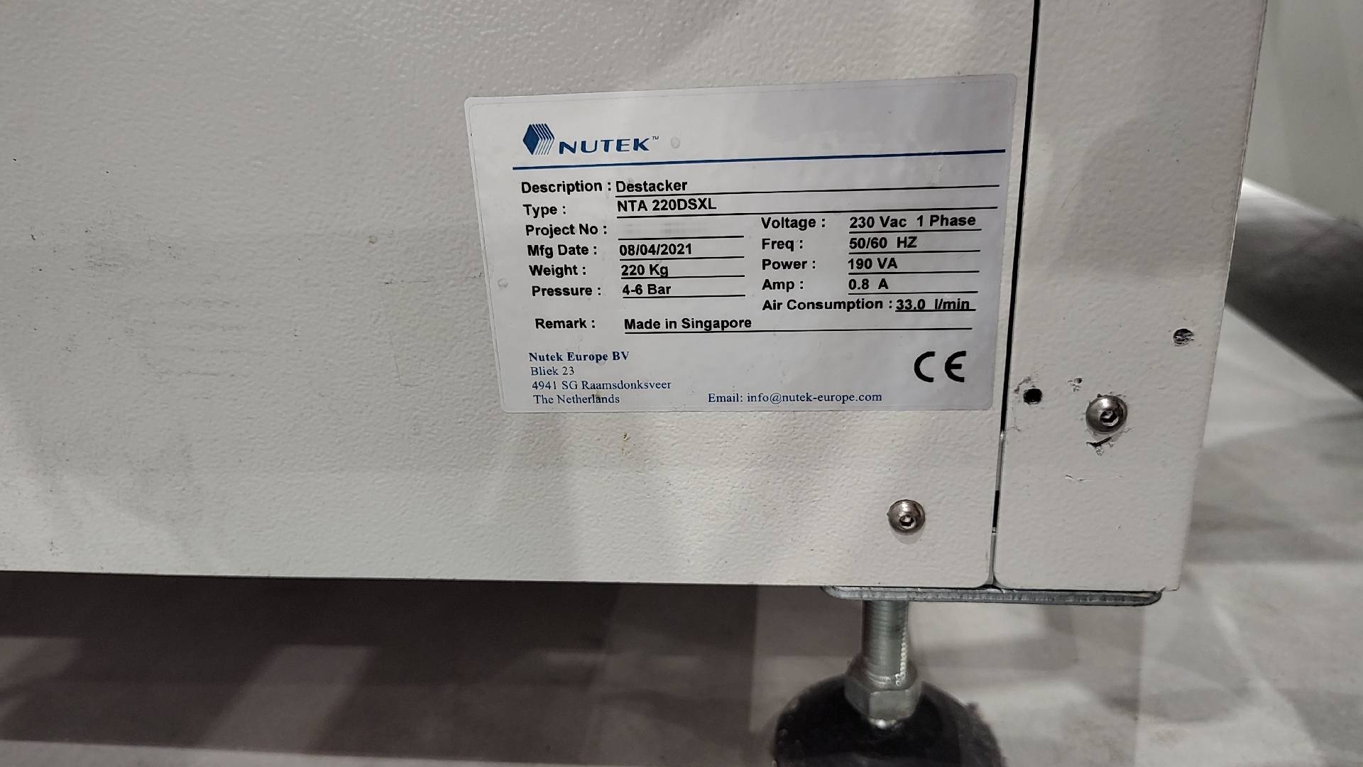 图为 已使用的 NUTEK NTA 220DSXL 待售