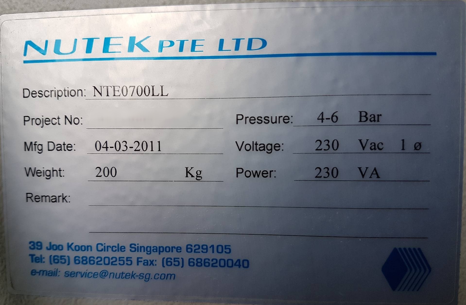 フォト（写真） 使用される NUTEK NTE 0700LL 販売のために