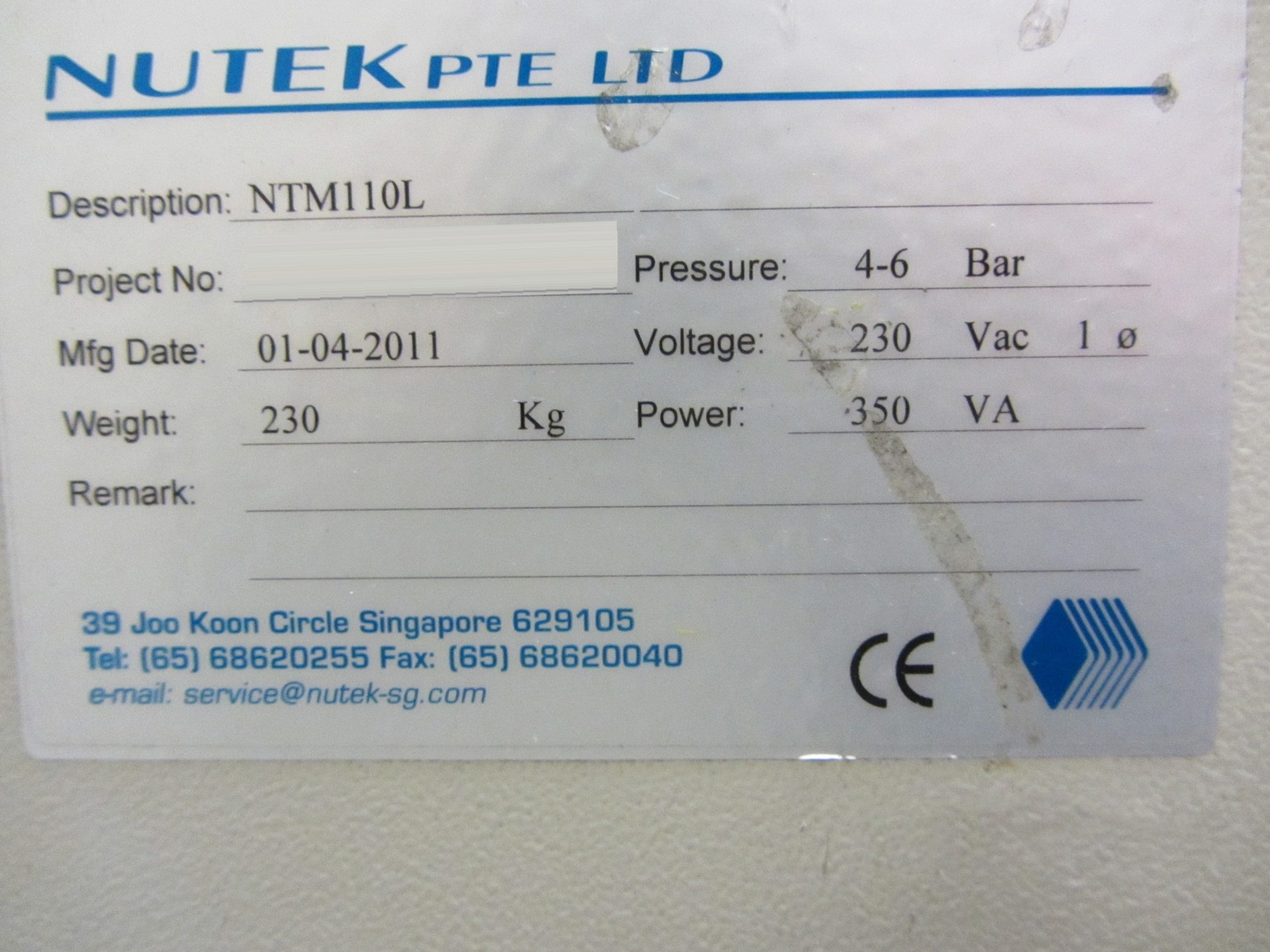 사진 사용됨 NUTEK NTM 110 L 판매용