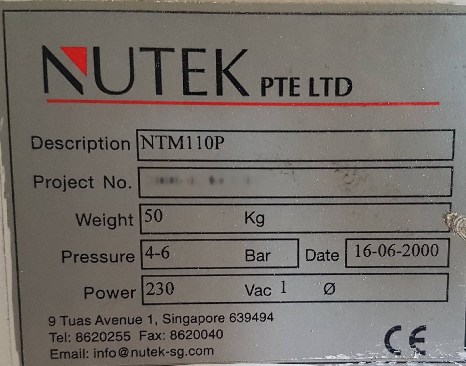 Foto Verwendet NUTEK NTM 110P Zum Verkauf