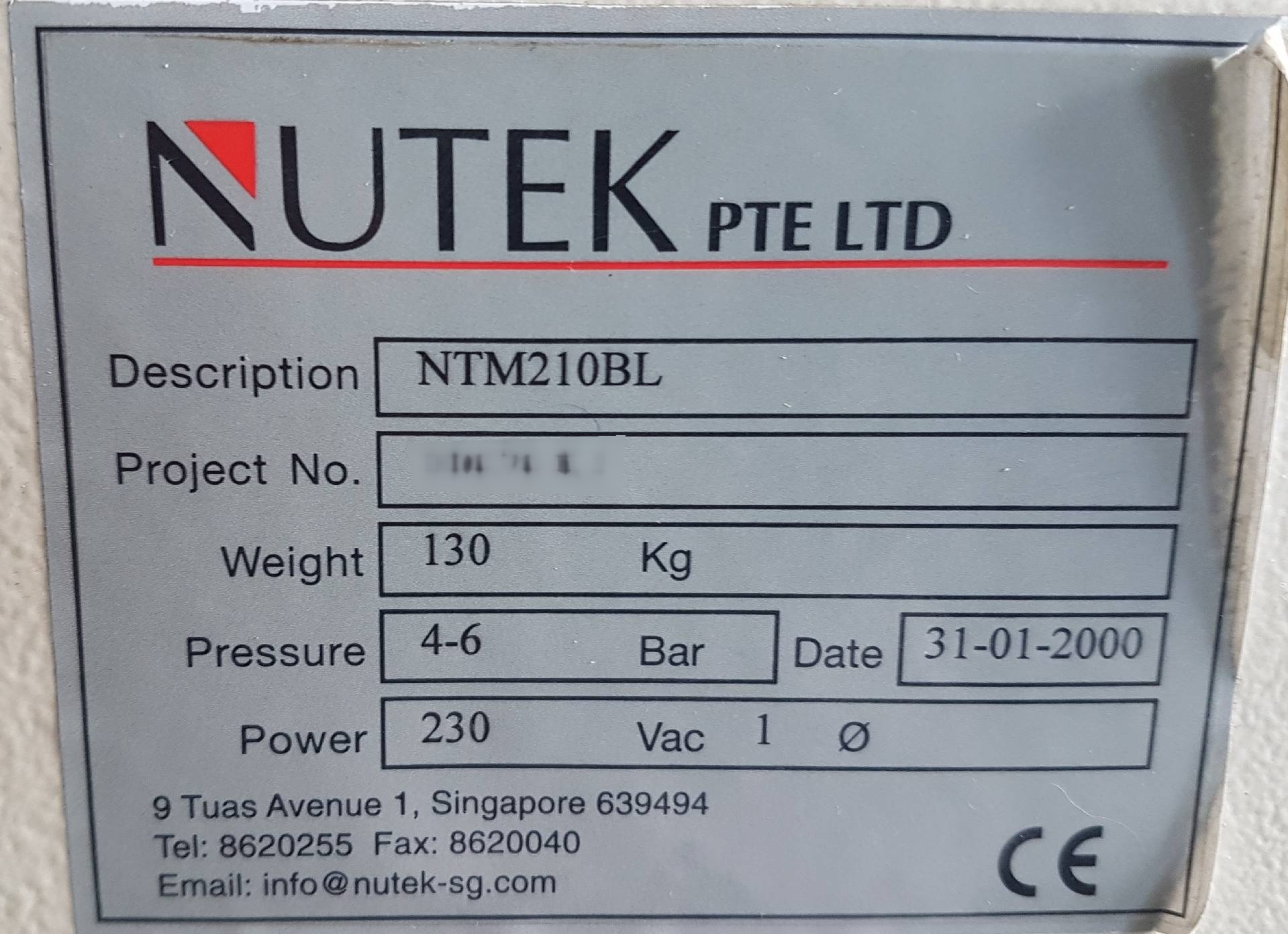图为 已使用的 NUTEK NTM 210-BL 待售