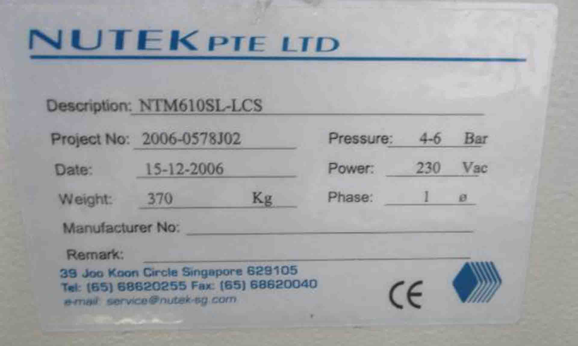 フォト（写真） 使用される NUTEK NTM 610SL-LCS 販売のために