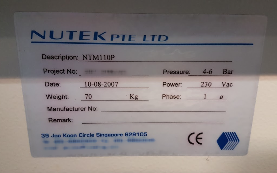 Foto Verwendet NUTEK NTM 110P Zum Verkauf