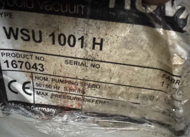 フォト（写真） 使用される OERLIKON LEYBOLD Ruvac WSU1001 H 販売のために