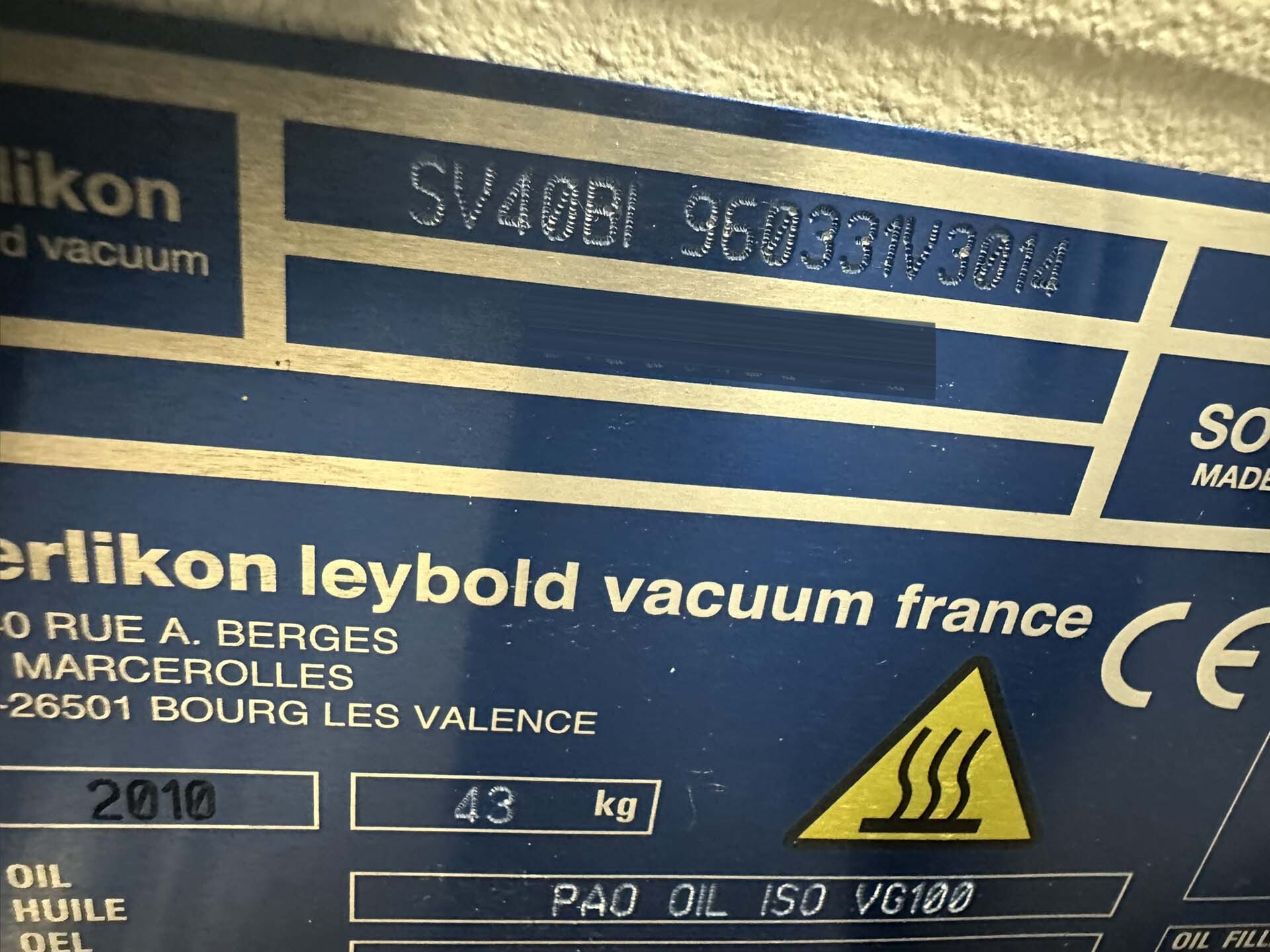 フォト（写真） 使用される OERLIKON LEYBOLD Sogevac SV40-SV65 BIFC 販売のために